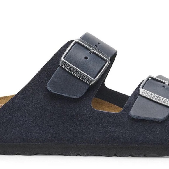 Womens Birkenstock Dark Blue Buckle Sandals NWT NIB SZ 39 8-8.5 - Picture 3 of 12